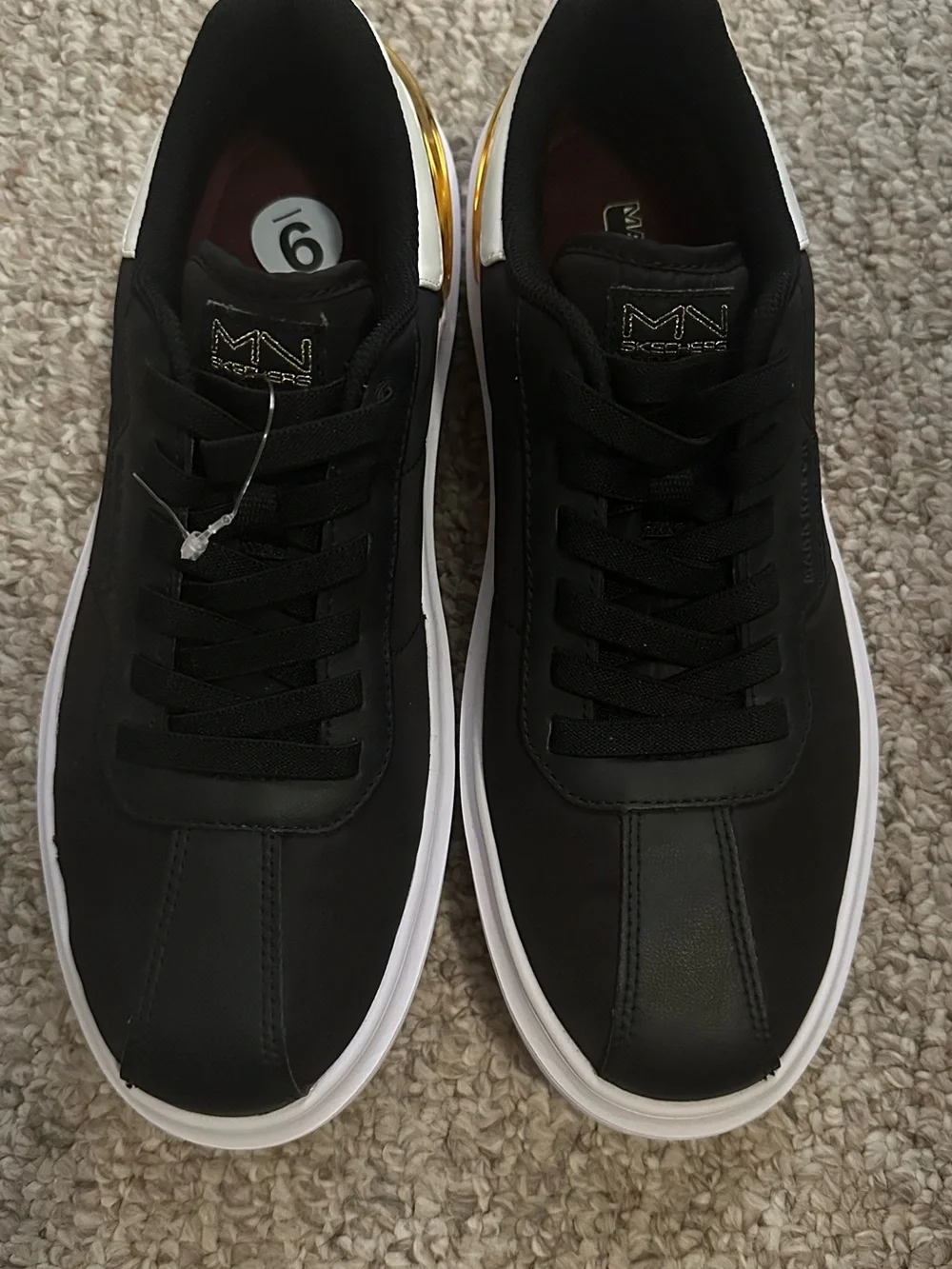 Mark Nason Black Sneakers with White Soles and Gold Accent